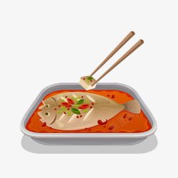 筷子夹鱼丸德国美食高清图片