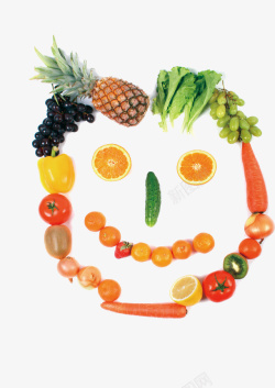 蔬菜水果笑脸素材