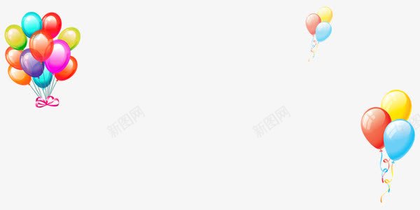 漂浮气球图案png免抠素材_新图网 https://ixintu.com 五颜六色 写实风格 彩带 气球 漂浮
