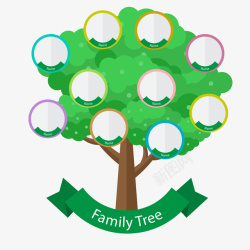 矢量家谱一棵简易的家庭树高清图片