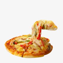 榴莲披萨芝士拉丝美味披萨高清图片