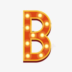 数字字母字母B霓虹灯字体素材