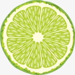 简约果肉手绘绿色橘子高清图片