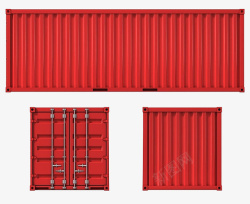 集装箱素材红色多方位集装箱高清图片