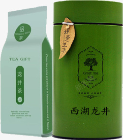 茶叶罐png西湖龙井罐装茶叶高清图片