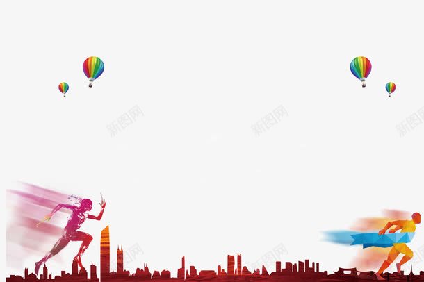 激情奔跑的人psd免抠素材_新图网 https://ixintu.com 城市 热气球 速度