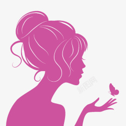 浪漫之旅海报设计粉色女孩剪影高清图片