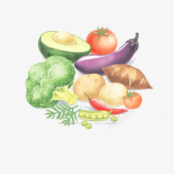 蔬菜彩绘彩绘食物蔬菜瓜果高清图片