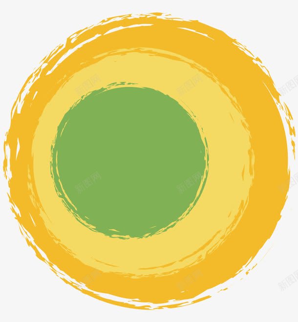 彩色圆环png免抠素材_新图网 https://ixintu.com 实心点 底纹 底色图片 彩色圆环 毛笔圆 水墨 矢量素材 笔触圆形 绿色圆圈 黄色圆