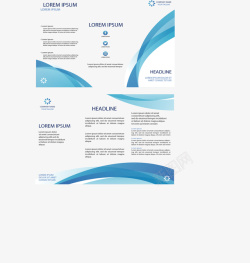 房产三折页设计蓝色条纹商务手册矢量图高清图片