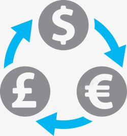 财政增长蓝色循环箭头图高清图片