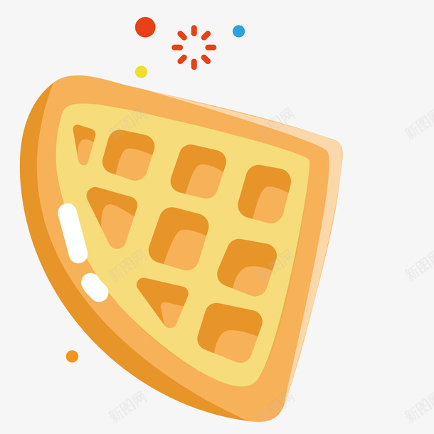 卡通华夫饼装饰图标png_新图网 https://ixintu.com waffle 华夫饼 彩色底纹 扁平化 矢量图标 设计图 食物