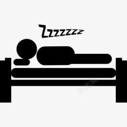 躺着的男人人睡在床上图标高清图片