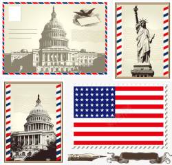 美国自由女神邮票素材