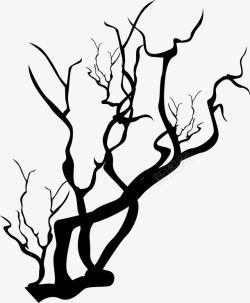 黑色线条树枝素材