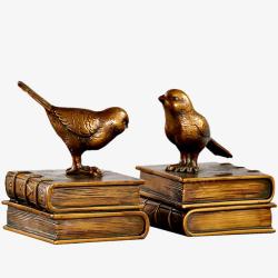 复古小鸟铜质复古书高清图片