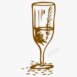 线性酒杯红葡萄酒酒杯西餐厅宣传用手图标高清图片