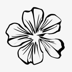 花卉边框线描黑白剪影多形状花朵高清图片