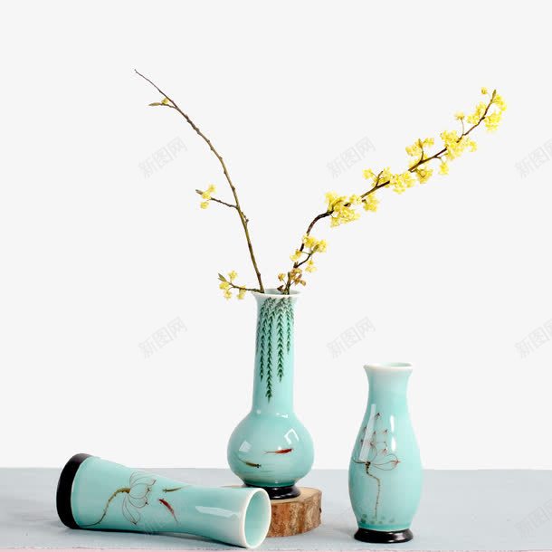 水培花器png免抠素材_新图网 https://ixintu.com 产品实物 家居饰品 手绘花插 花插图 青瓷