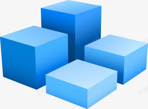 蓝色方块png免抠素材_新图网 https://ixintu.com 方块 方堆 立体 蓝色方形