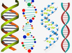 彩色科研彩色DNA双螺旋图形高清图片