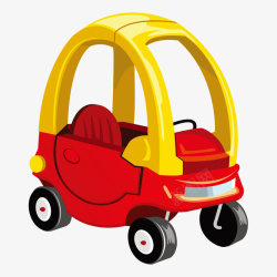 玩具挖掘机车创意游乐场儿童玩耍车插画矢量图高清图片