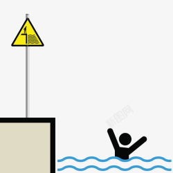 安全提示牌创新简约教育落水防溺水提示高清图片