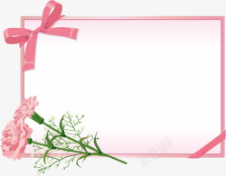 伟大的母爱粉色蝴蝶结康乃馨卡片高清图片