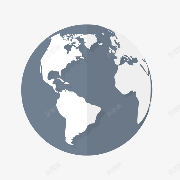 灰色地球矢量图ai免抠素材_新图网 https://ixintu.com 世界 圆形 地图 地球 战略 灰色 矢量图 立体