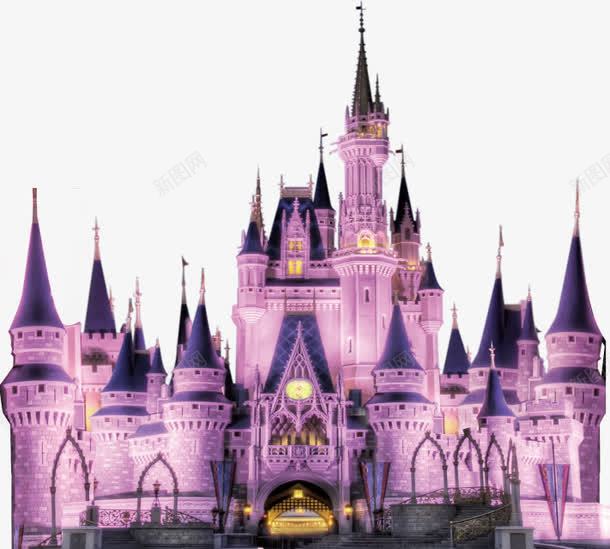 欧式城堡紫色png免抠素材_新图网 https://ixintu.com 免抠 别墅 城堡 建筑物 欧式 素材 紫色