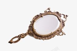 手拿镜子金属欧式镜子高清图片