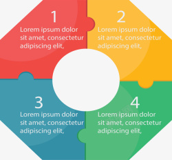 环形拼图多边形彩色拼图图表高清图片