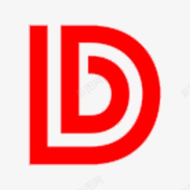 红色线条D字母logo图标图标