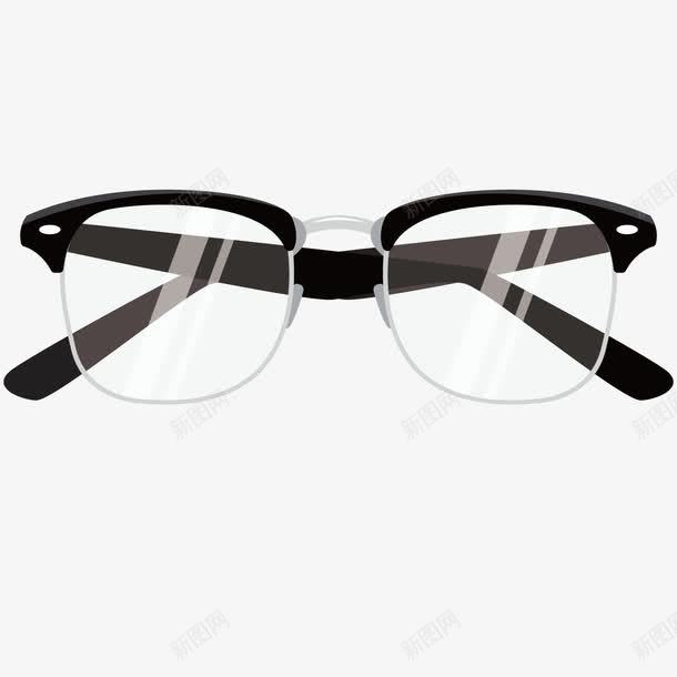 框架眼镜png免抠素材_新图网 https://ixintu.com 框架眼镜 玻璃镜片 男士 眼镜矢量 配件 黑色