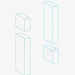 方块立体地问简约经典几何立体组合图形装饰图标高清图片