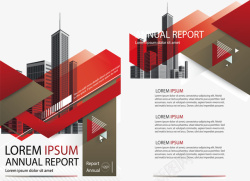 红色条纹装饰报告封面矢量图素材