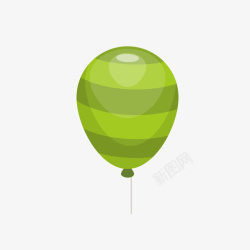 卡通绿色条纹氢气球矢量图素材