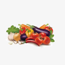 蔬菜水果生鲜树蔬水果生鲜配送手绘高清图片