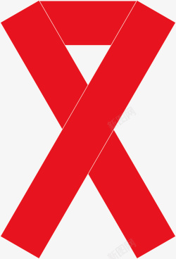 艾滋病患者标志红色丝带矢量图高清图片