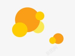 橙黄色垒球橙黄色气泡PPT模板高清图片