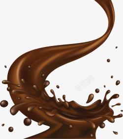 香浓的巧克力香浓倾泻而下的巧克力高清图片
