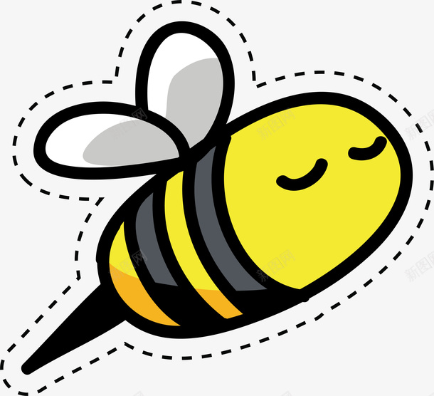 可爱卡通蜜蜂矢量图eps免抠素材_新图网 https://ixintu.com BEE 儿童 卡通 可爱 彩色贴纸 矢量图案 蜜蜂 矢量图
