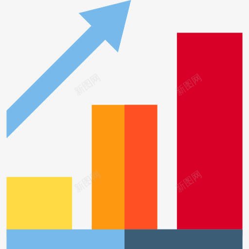 图形图标png_新图网 https://ixintu.com 商业 图 图形 成长条形图 效益统计 箭头 统计