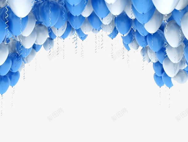 蓝色气球矢量图eps免抠素材_新图网 https://ixintu.com 免费png素材 气球 蓝色 边框 矢量图