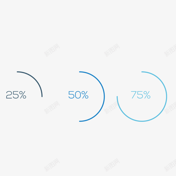 彩色圆环数据矢量图ai免抠素材_新图网 https://ixintu.com 占比 圆环 彩色 数字 数据 渐变 环形 百分比 矢量图