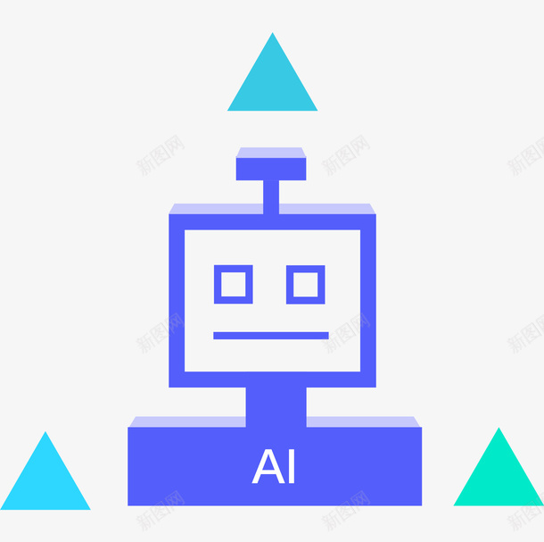 蓝色方形机器人元素矢量图eps免抠素材_新图网 https://ixintu.com AI 几何 扁平化 方框 智能 组合 蓝色 矢量图