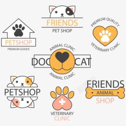 矢量宠物店标志宠物与橙色标志细节图标高清图片
