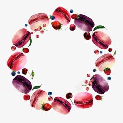 圆环水果水果圆环手绘马卡龙高清图片
