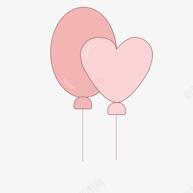 粉色的气球标图标图标