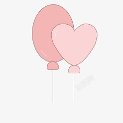 粉嫩系列粉色的气球标图标高清图片